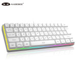 MageGee TS91 有线mini小键盘 RGB背光机械手感游戏键盘 61键迷你便携薄膜键盘 台式电脑笔记本游戏键盘 白色