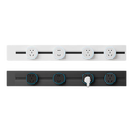 USP国际电工可移动轨道插座家用厨房一体式插座餐边柜明装超长插座大功率轨道 30厘米+2五孔适配器（白色）