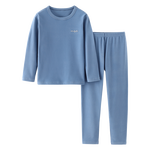 马骑顿男童儿童保暖内衣套装秋冬打底大童女童绒感秋衣秋裤童装打底衫 午夜蓝 绵绵绒 0521 110 (身高95-104cm 体重28-35斤)