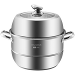 美厨（maxcook）蒸锅 304不锈钢30cm二层蒸锅 加厚复底汤锅 燃气电磁炉通用MCZ222