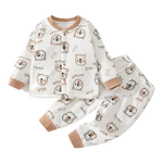 贝肽斯儿童家居服秋冬款夹棉宝宝睡衣长袖男童女童秋衣秋裤套装 奥利小熊【柔软舒适-40g夹棉保暖】 66 【建议身高60-68cm】3-6个月