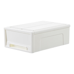 抽屉式桌面收纳盒无印良品同款衣柜置物衣物内衣文具玩具收纳箱 纯白色 【三只装】5L