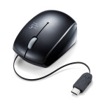SANWA SUPPLY MA100 Type-C接口可伸缩有线鼠标(平板/安卓/MAC/手机鼠标） 黑色