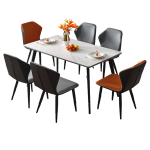 QuanU 全友 简约意式新型岩板方形饭桌670120 B餐桌/1.4m+19餐椅A*2+19餐椅B*4