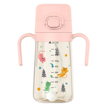 乐扣乐扣（LOCK&LOCK）儿童吸管杯幼儿园宝宝学饮PPSU带刻度手柄重力球水杯400ML粉色
