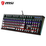 微星（MSI）GK50Z PLUS 机械键盘 青轴 RGB光效 有线 游戏电竞办公键盘 104键 吃鸡键盘 黑色