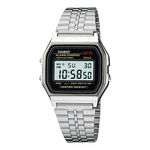 卡西欧（CASIO）经典复古小方块 简约休闲时尚学生电子手表 钢带防水中性情侣表 A159WA-N1DF