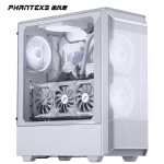 追风者(PHANTEKS) P300A 冰河白 短风道ATX玻璃办公游戏商务台式机 电脑机箱(风道散热/支持280水冷/竖显卡)