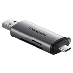 绿联USB/Type-C3.2高速读卡器 SD/TF3.0双卡适用电脑平板手机大疆pocket4/3无人机苹果17运动相机