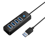 奥睿科（ORICO）USB3.0分线器扩展坞高速拓展坞4口HUB集线器转换器转接头适用笔记本电脑台式机PW4U-U3黑