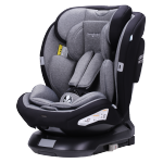 fengbaby儿童汽车安全座椅0-4-12岁360旋转可躺加宽加大isofix硬接口+latch 城堡灰