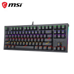  微星（MSI）GK50Z MINI 机械键盘 红轴 RGB光效 有线 游戏电竞办公键盘 87键 吃鸡键盘 黑色 