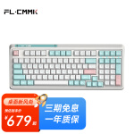 腹灵（FL·ESPORTS） 腹灵CMK98 98键无线2.4G蓝牙三模键盘全键热插拔RGB游戏键盘 三模无线-棉花糖-BOX-V2-红轴