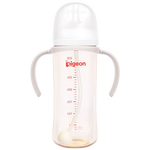 贝亲（Pigeon）自然离乳 PPSU重力球吸管双把手奶瓶 330mL 12月+ AA253