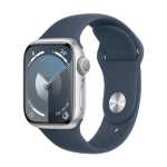 限地区：Apple 苹果 Watch Series 9 智能手表 GPS款 41mm 风暴蓝色 橡胶表带 S/M