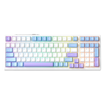 新盟X98ProV2三模无线机械键盘蓝牙2.4G客制化静音水蜜桃轴全键热插拔RGB高颜值侧刻电竞办公游戏专用 星光白-三模热插拔-椰白轴