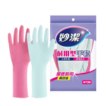妙洁耐用型手套 天然乳胶 2双装 中号M码洗碗手套多款包装随机发货