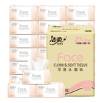 洁柔抽纸 粉Face柔韧3层120抽*27包 面巾纸百花香可湿水原生木浆整箱