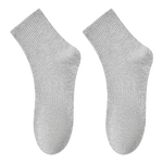 男士中筒棉袜子春秋冬四季棉袜商务男袜纯色简约 5双【颜色随机】 均码