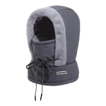 2025冬季保暖雷锋帽男女加绒加厚护耳围脖帽子一体骑行防寒面罩 男士保暖帽-深灰色【不惧寒风】