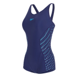 速比涛（Speedo）专业训练连体小平角泳衣女士健身修身遮肚显瘦聚拢抗氯度假游泳衣 蓝色【紧束核心机泳姿更进一步】 S (32) 身高160/体重45-50kg