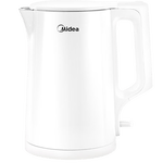 美的（Midea）电热水壶家用烧水壶泡茶0涂层食品级304不锈钢自动断电双层防烫全钢无缝1.5L大容量 MK-HJ1566