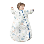 贝肽斯睡袋婴儿秋冬恒温新生儿童宝宝睡袋一体式防踢被惊跳包被发热神器 感温【春秋双层 室温20-26°】海之微笑 S码【适合身高55-70cm】建议年龄0-9个月