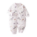 贝肽斯婴儿连体衣秋冬新款夹棉衣服男女童外出棉服加厚保暖宝宝哈衣爬服 六翼天使 40g夹棉 (单件装) 59cm