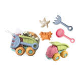 纽奇儿童沙滩玩具宝宝海边玩挖沙戏水沙漏户外工具铲子桶套装麦秆材质 麦杆安全料｜沙滩车5件套