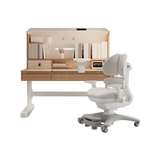 黑白调S2儿童学习桌Pro书桌儿童写字桌全光谱灯桌椅一体进口实木山毛榉 