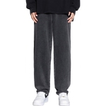 大嘴猴（paul frank）牛仔裤男秋冬季美式休闲裤男士宽松阔腿裤子男裤 黑色 S