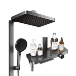 九牧（JOMOO）淋浴花洒套装钢琴按键大置物台淋浴喷头即关即停丝雨增压淋浴器 【星幕Pro】增压花洒36676