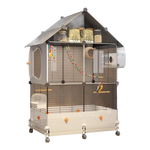 蔻丝鸟笼子鹦鹉大号防溅家用玄凤虎皮小太阳牡丹可洗澡生态别墅鸟笼 超大号72*36*117-三层四室-2-4鹦鹉 多鹦鹉鸟别墅8件套：详情页看明细