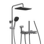 九牧（JOMOO）花洒淋浴套装枪灰琴键自动除垢精铜水路淋浴器36602-536/HBS-1