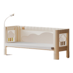 酷豆丁云绵拼接床婴儿床可折叠拼接床大人可睡无缝连接加宽拼接大床 床+4D床垫+延长板+防撞条 尺寸：200x65cm