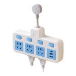 公正午插座无线转换器夜灯USB独立开关多功能一转多位排插位多孔 带线头：一转五【纯铜+防雷】