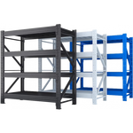 净魔师货架置物架仓储仓库家用落地储物间货物架加厚全钢多层展示架子 四层货架-中型【400KG】 长100宽40高200cm【升级承重】