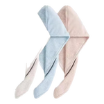 三利干发帽强吸女可爱长发头巾吸水速干不易掉毛洗头帽包头加厚浴帽 浅咖+浅粉