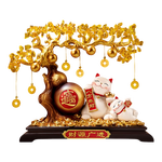 贝汉美（BHM）发财树新店开业摆件高档招财猫送人开张搬家乔迁礼物办公室装饰品 【京仓速发】精美礼盒- 财源广进