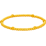 老庙黄金手链拉丝小金珠金手链足金999手串小方糖金豆送女友老婆礼物 足金手链（约1.41g）