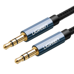 绿联（UGREEN） AUX音频线 3.5mm公对公车载连接线 立体声耳机线笔记本电脑手机耳机音响箱车用转换对录线 蓝黑色-直对直1米