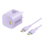 倍思苹果17充电器30W/20W可折叠快充头套装Type-C数据线适用iPhone17/16/15proMax/14手机iPad平板 【30W折叠套装】苹果15-17星云紫1.5米 适用苹果全系-安全快充不伤机