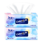 洁柔抽纸缤纷系列3层100抽纸巾面巾纸无香餐巾纸抽家用实惠装 3层 100抽*2包