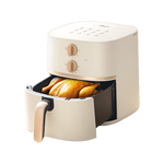 美的（Midea）空气炸锅免翻面易用双旋钮 家用实用大容量5.3L 多功能空气炸锅蒸烤一体 金属内腔  MF-KZE535J5