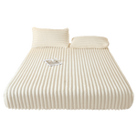 安睡宝（SOMERELLE）A类抽条兔毛绒床笠单件加厚保暖牛奶绒床垫保护罩180*200cm