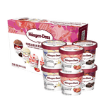 哈根达斯（Haagen-Dazs）6杯组合装 经典巧克力/香草/草莓100ml*6冰淇淋礼盒 量贩装