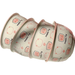 釉下彩可爱卡通碗碟套装家用高颜值陶瓷碗筷盘餐具 小猪碗4碗 4件套