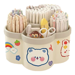 旋转笔筒化妆筒加厚多功能桌面文具收纳化妆品收纳旅行配件 1个装【旋转收纳盒】