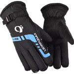 冬季新款男士保暖手套户外滑雪摩托车电动车骑行手套骑车加绒加厚 【防风加绒炫动款】--活力蓝 均码1双【适用于掌围19-24cm】