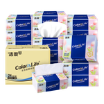 洁柔抽纸100抽3层无香卫生纸餐巾整箱纸巾家庭装纸巾 缤纷 3层 100抽*24包